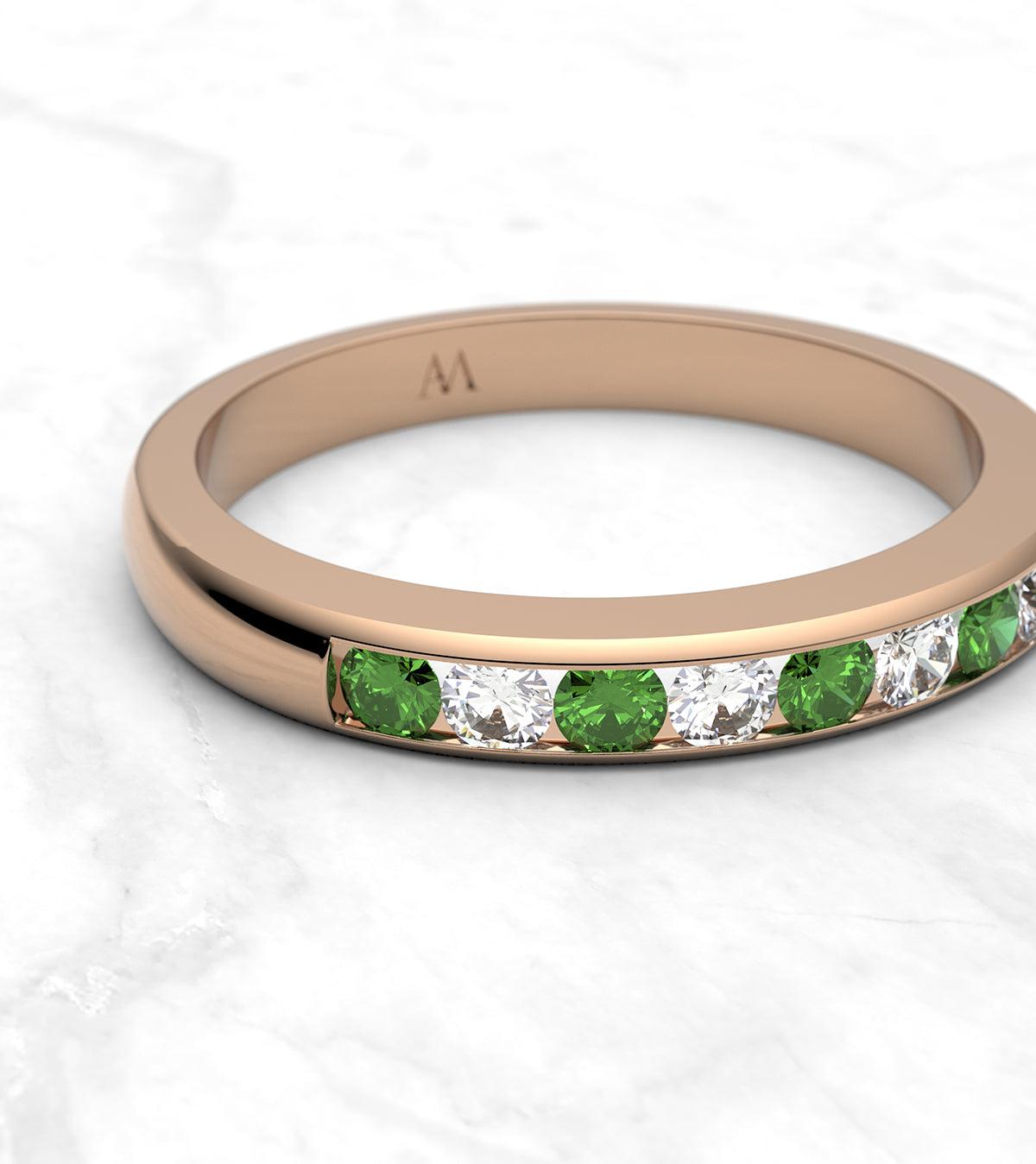 Anillo con esmeraldas y brillantes - imagen 2