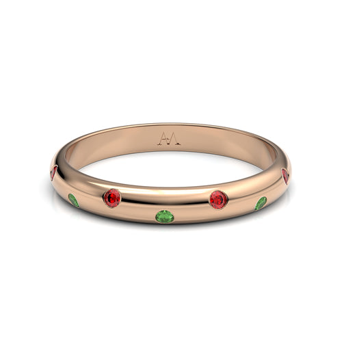Anillo con tsavorites y zafiros rojos - imagen 1