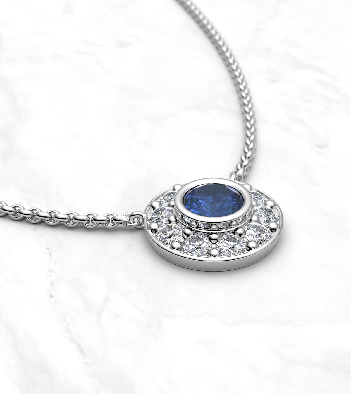 Colgante de zafiro y brillantes - imagen 2