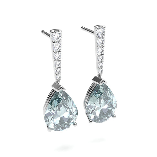 Pendientes de aguamarina y brillantes - imagen 1