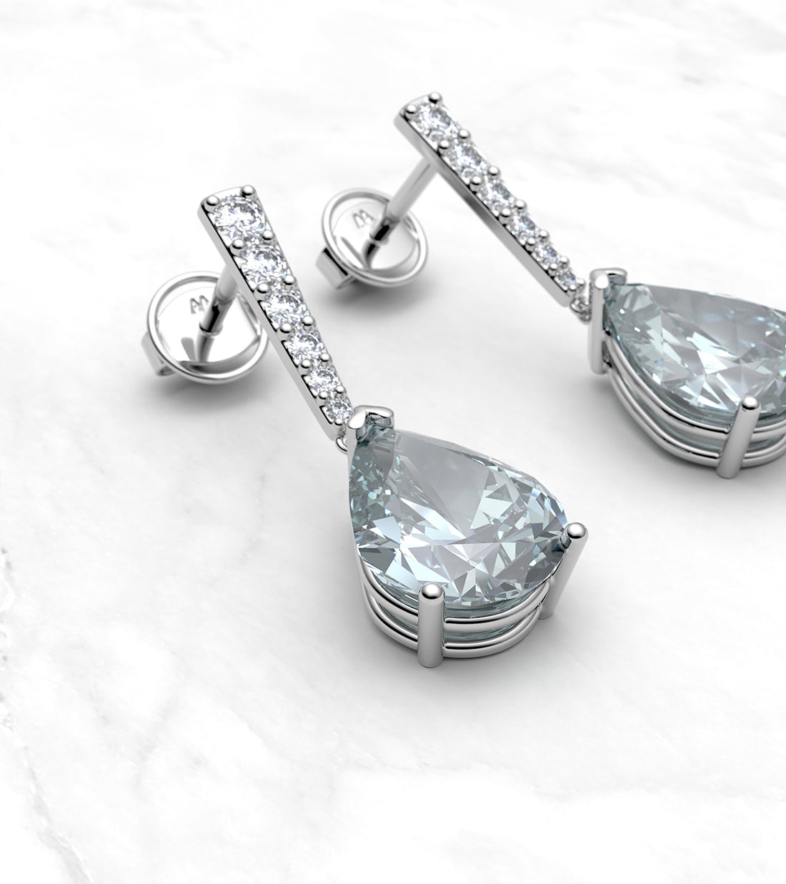 Pendientes de aguamarina y brillantes - imagen 1