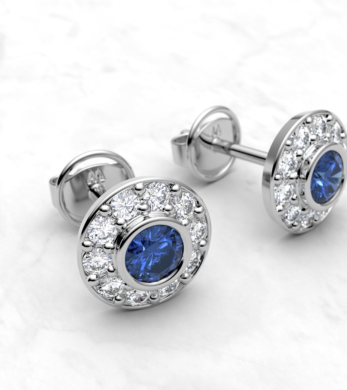 Pendientes de zafiro y brillantes - imagen 2